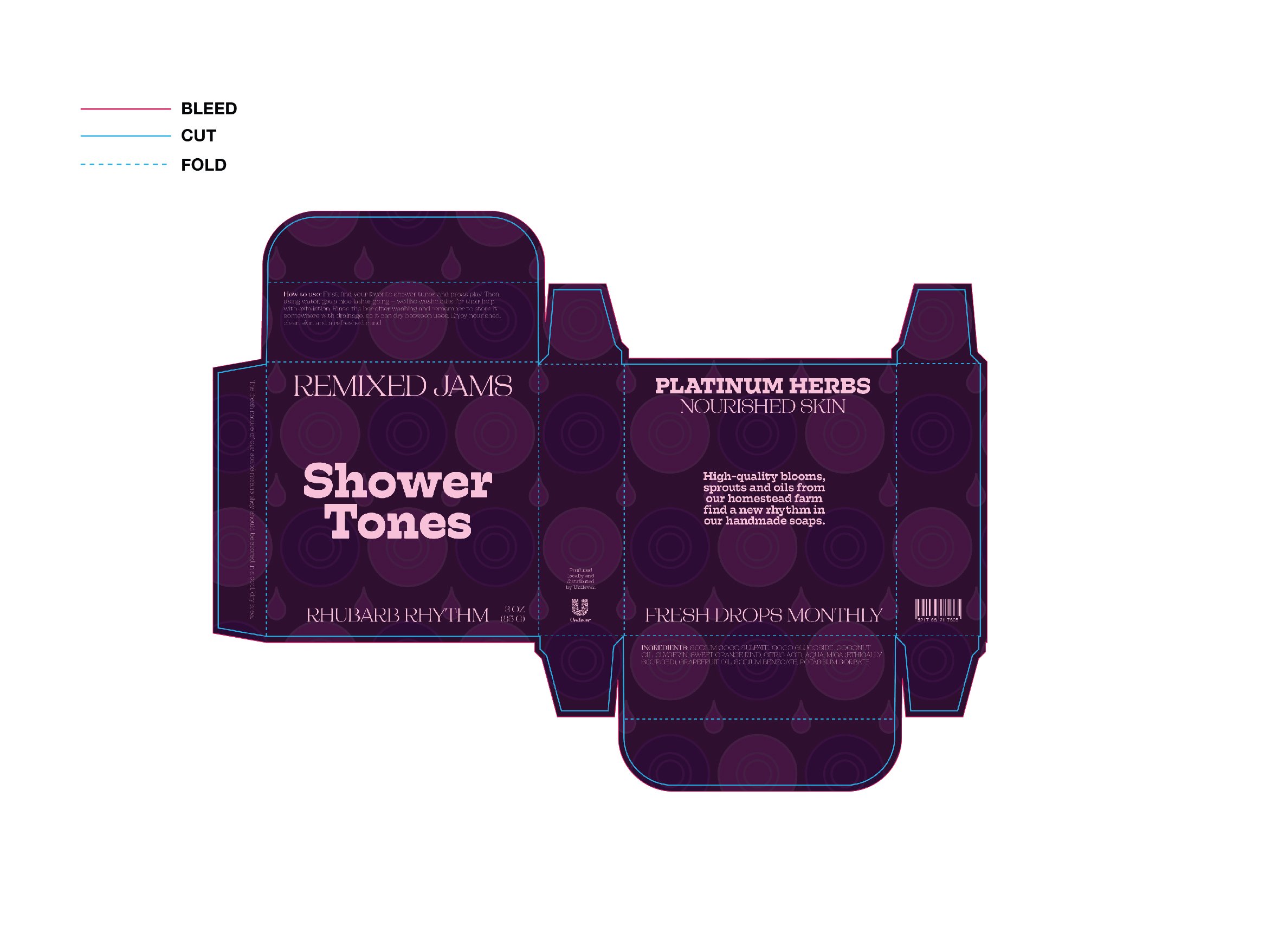 Soap packaging dieline
