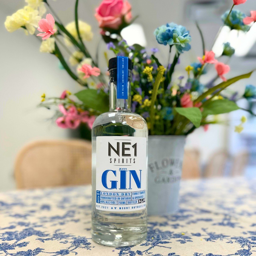 April showers bring May &amp; Jun(e)iper flowers! 

NE1 Gin has a pleasant juniper forward aroma, complimented by the hand-selected botanicals and spices of coriander, pink peppercorn, grains of paradise, and cardamom, then finishes with the refreshi