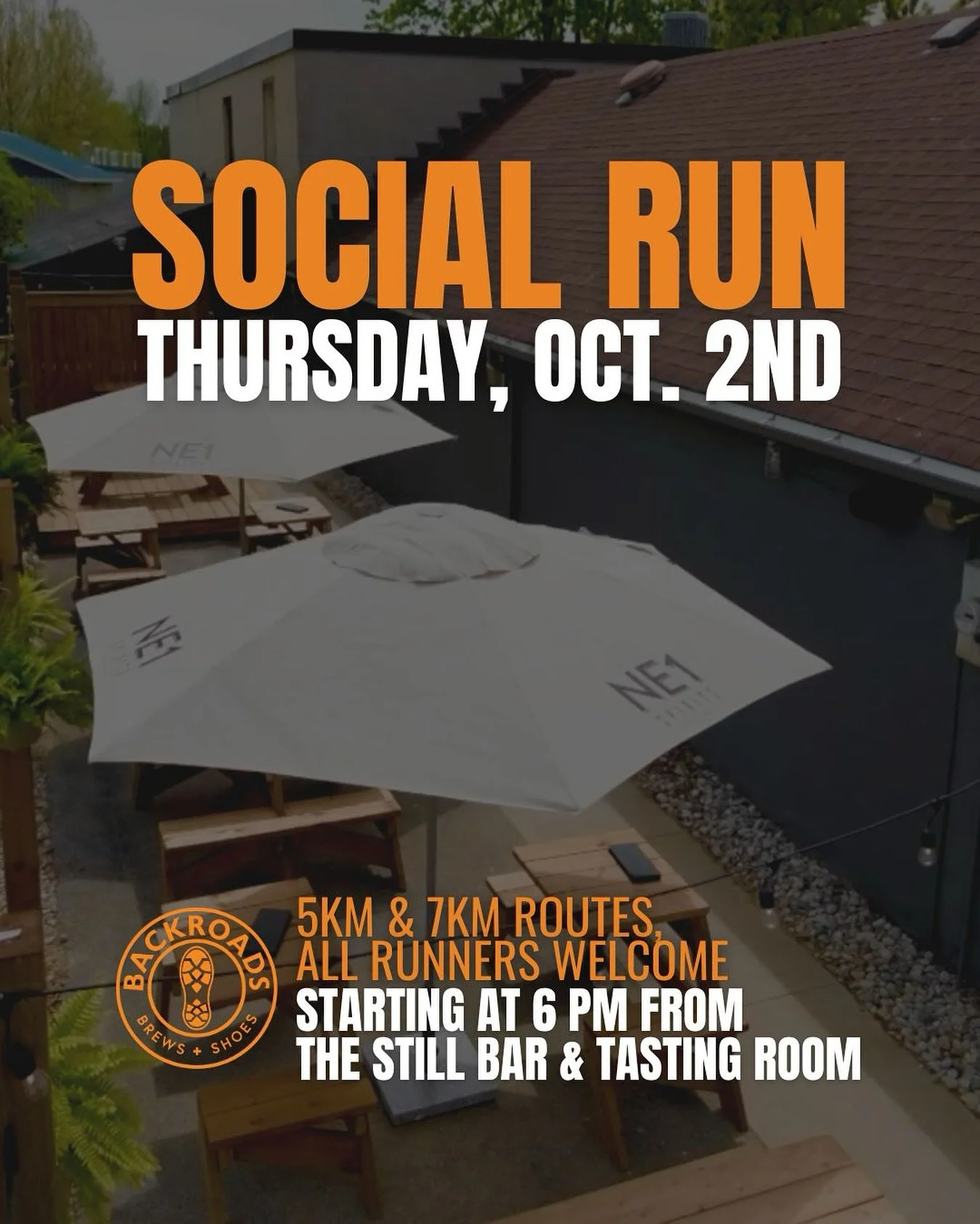 Join us this Thursday, October 2nd for a Social Run! 

We&rsquo;ve teamed up with @backroadsbrewsandshoes for this exciting adventure through town. We&rsquo;re taking off at 6 PM from The Still Bar &amp; Tasting Room. 22469 Adelaide Road, Mount Brydg