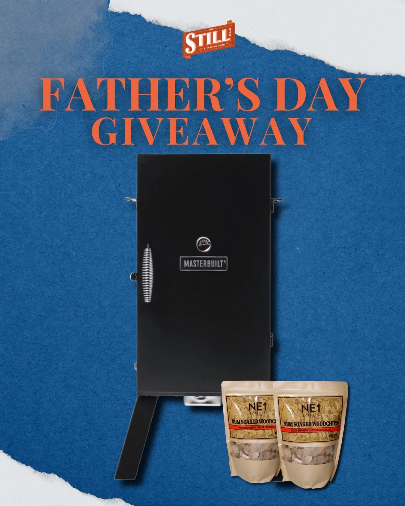 Let&rsquo;s get fired up for Father&rsquo;s Day! 

This Father&rsquo;s Day we are giving away a Master built Analog Smoker along with two bags of @ne1spirits Rum Soaked Wood Chips.

Enter in person at The Still Bar until Sunday, June 21st. Visit us f