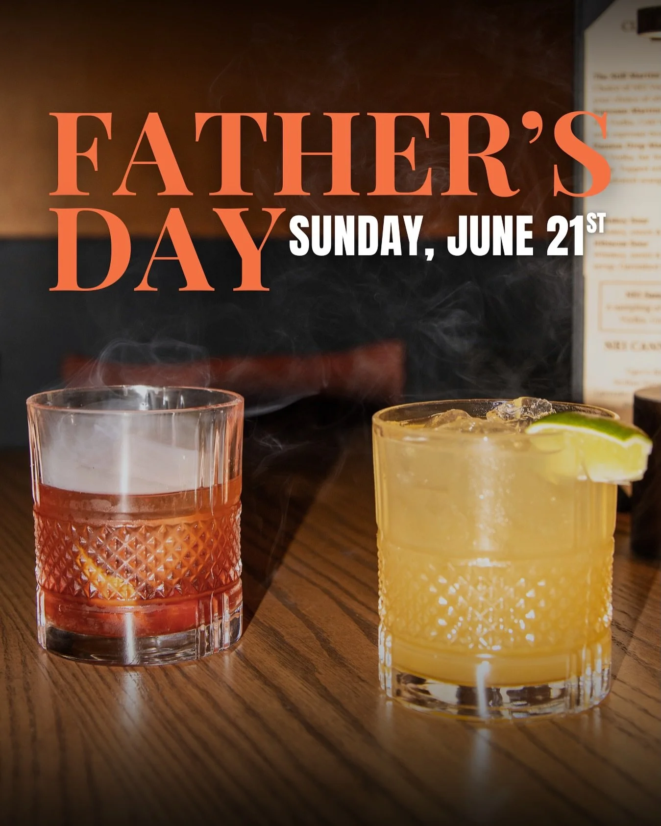 Raise a glass to Dad! 

From Tuesday, June 16th - Sunday June 21st, , join us for a week of elevated Father&rsquo;s Day features,  for those who appreciate good food, great company, and exceptional cocktails.

Featuring the Perfect Storm, made with @