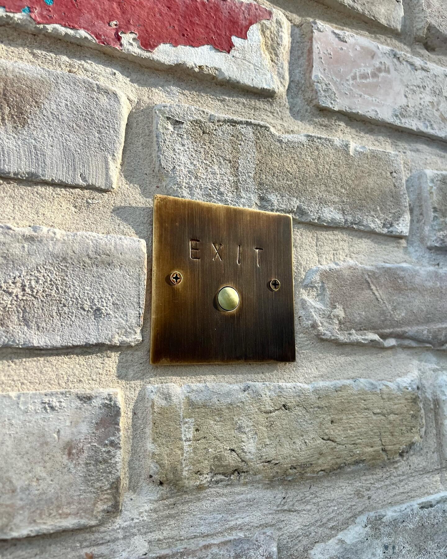 Handmade plate for front gate release. We cut, shaped, stamped, brushed, aged and cleared the plate to match the @lutronelectronics Alisse keypads inside the home. #fabrication #details #everythingisimportant simportant #accesscontrol #smarthome #sec