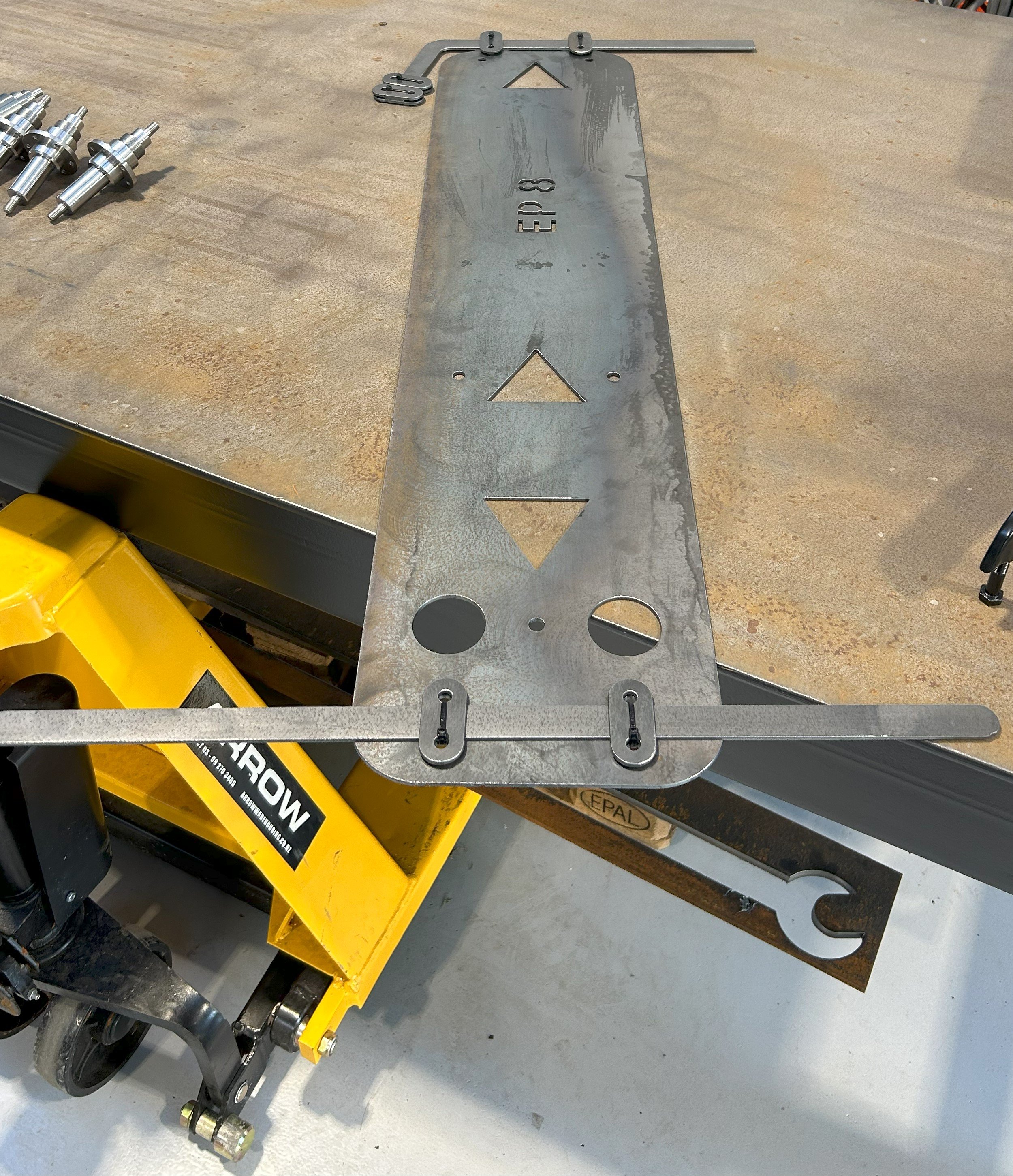 Drilling template for diamond core saw drilling - reusable and adjustable.