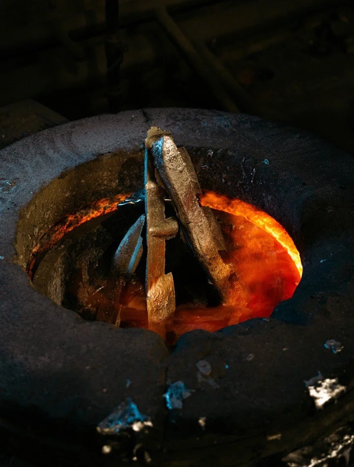 Before the metal ever flows, it starts here... raw pieces stacked in the crucible, waiting for the fire to do its work.
This moment matters more than most people realize.
The heat has to be exact.
If the temperature isn&rsquo;t perfect, the metal coo