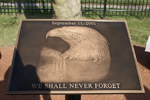 Memorial Plaques Metal Memorial 9/11 Eagle Tribute Plaque