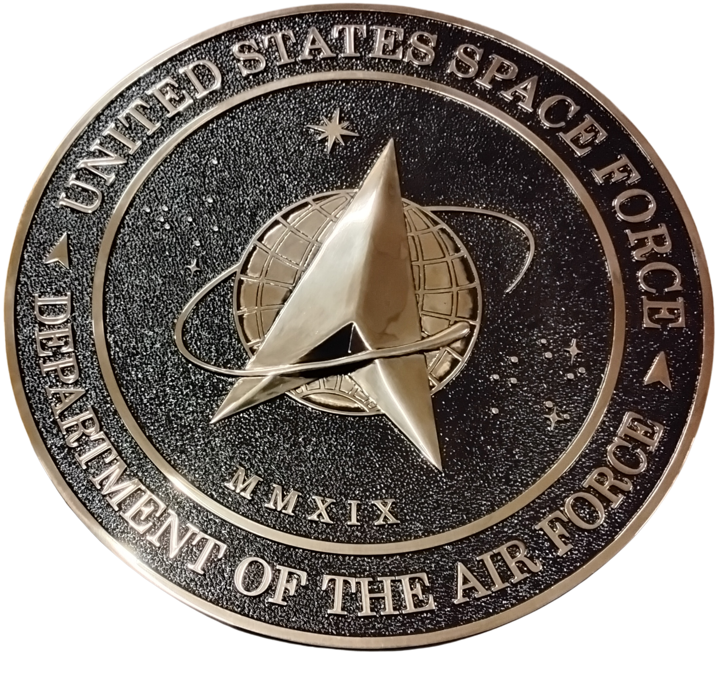 Custom engraved recognition plaque with metal lettering and dedication plate demonstrating durable military plaque design used in ceremonial military signage and commemorative displays.