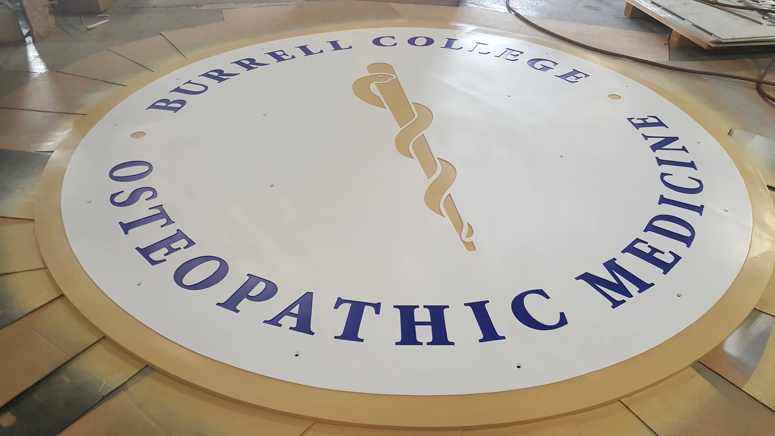 Brick and mortar location featuring custom dimensional logo signage as permanent exterior branding signage.