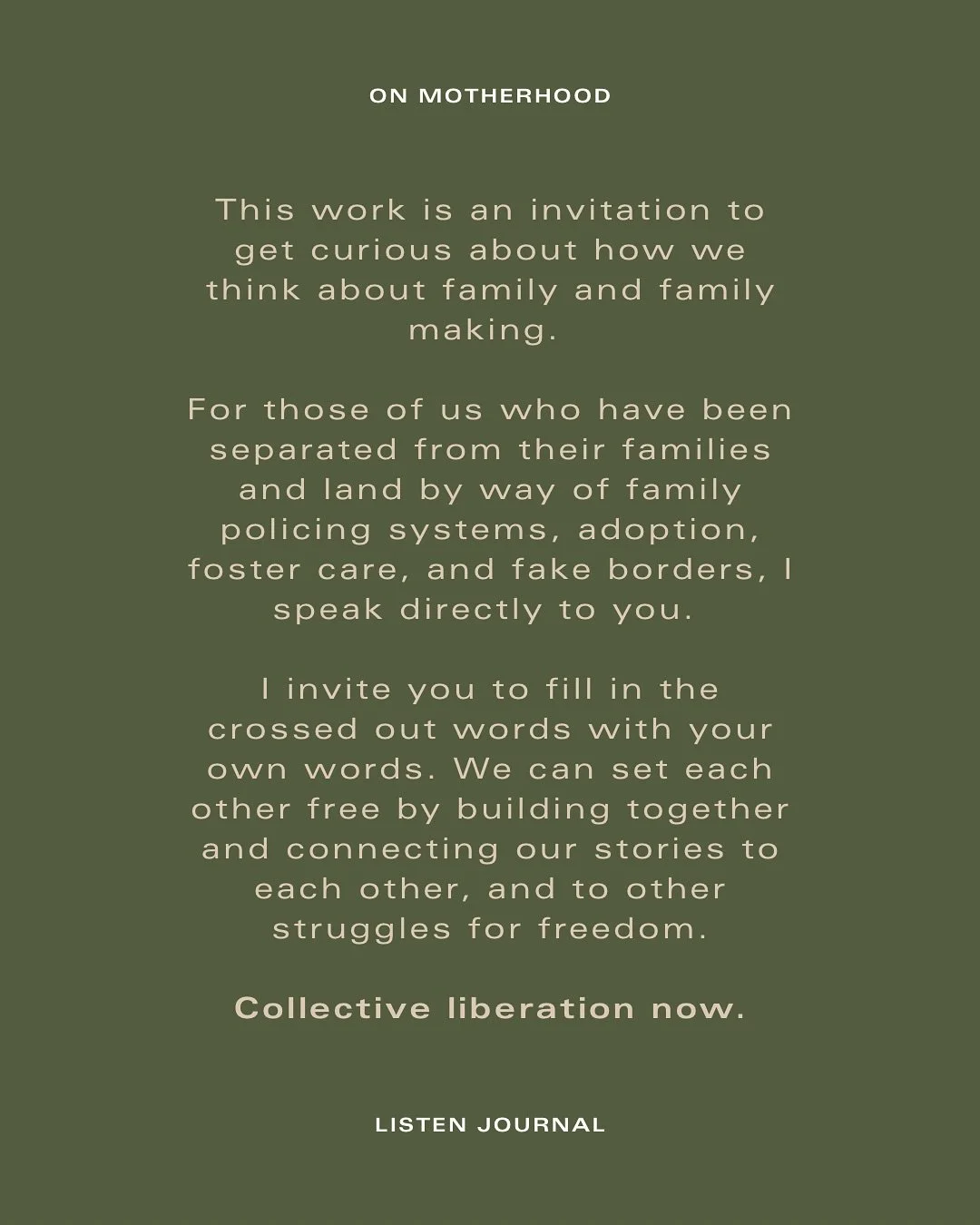Next up in our On Motherhood series is a collection of poems by Shannon Hardt. 

Through her words, she discusses the harm of cross border adoption and what it means to step into motherhood while carrying the absence of her own.