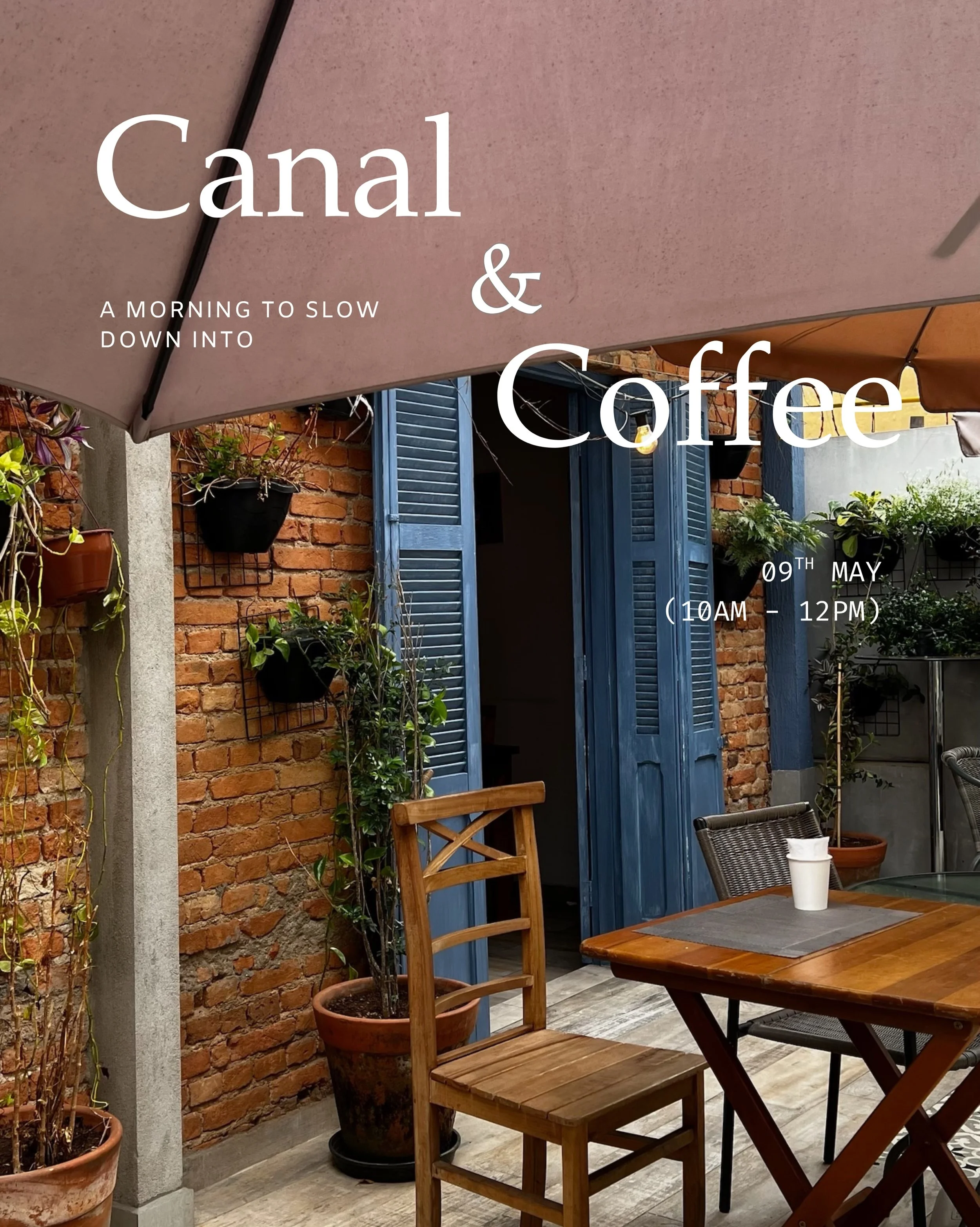 we&rsquo;ll walk, sit, sip, talk, maybe stay a little longer than planned.
09 May between 10AM to 12PM

Canal &amp; Coffee is our excuse to step away from the constant doing and spend a morning outside, with coffee, conversation and community ☕️

com