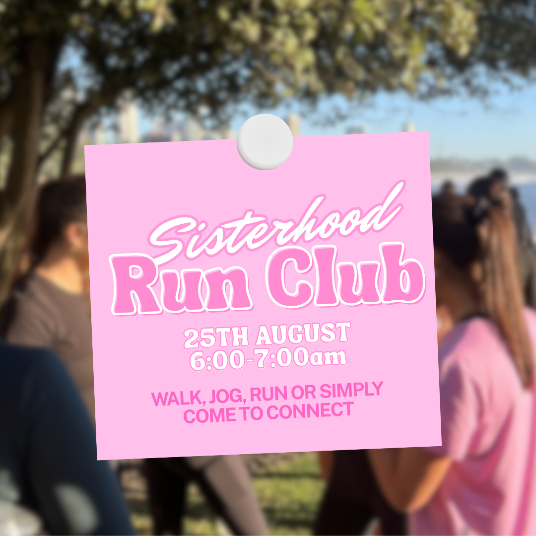 The Sisterhood Movement Run Club at Burleigh Hill, Gold Coast, a beginner friendly women’s running and walking event with sunrise movement and connection. 