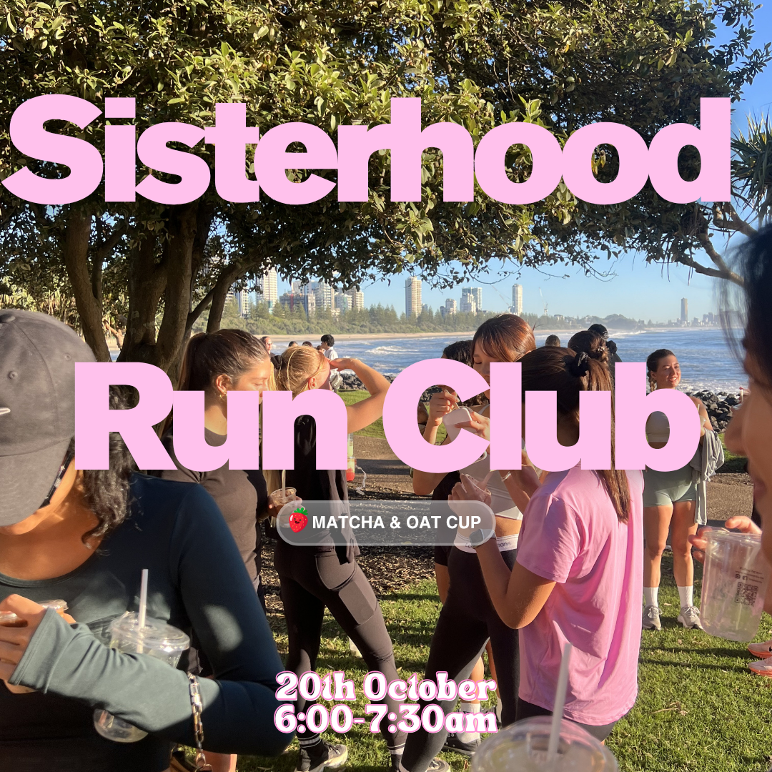 The Sisterhood Movement Run Club at Burleigh Hill, Gold Coast, a beginner friendly women’s running and walking event with sunrise movement and connection.