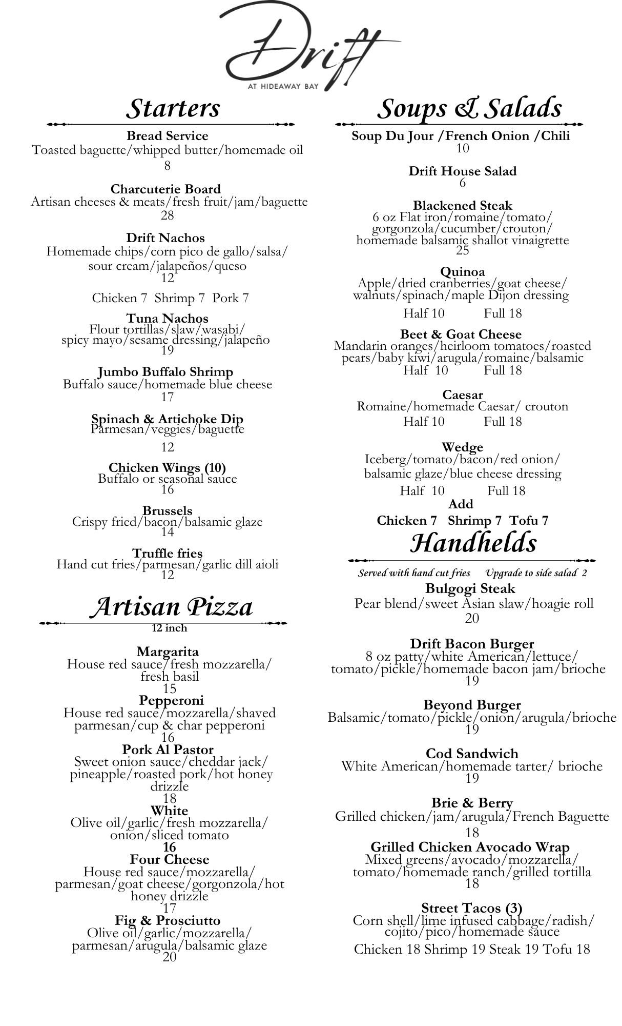 Drift Restaurant — Hideaway Bay Resort