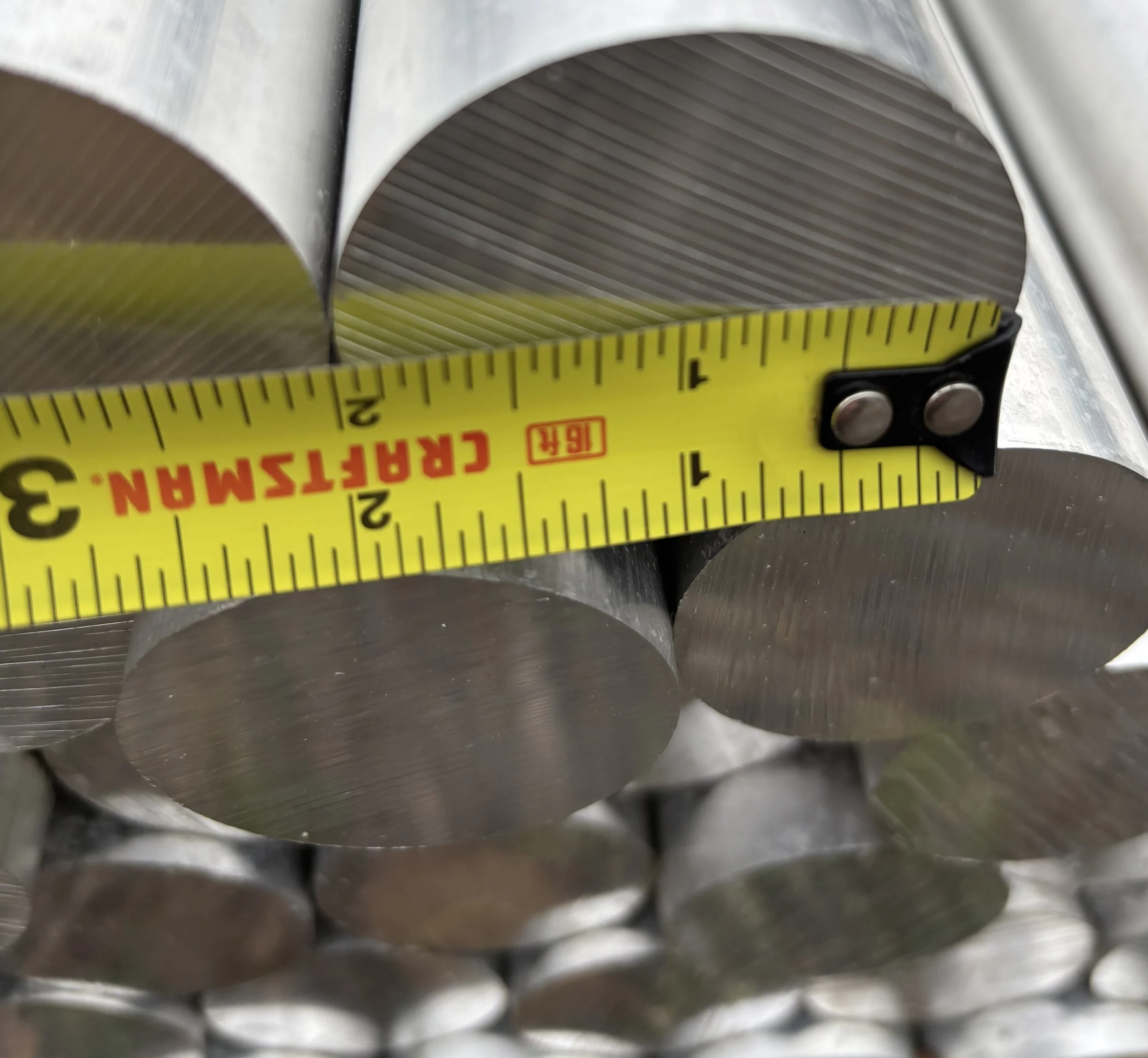 Aluminum Round Bar/Rod 2.5" Dia 78" (6.5') Long