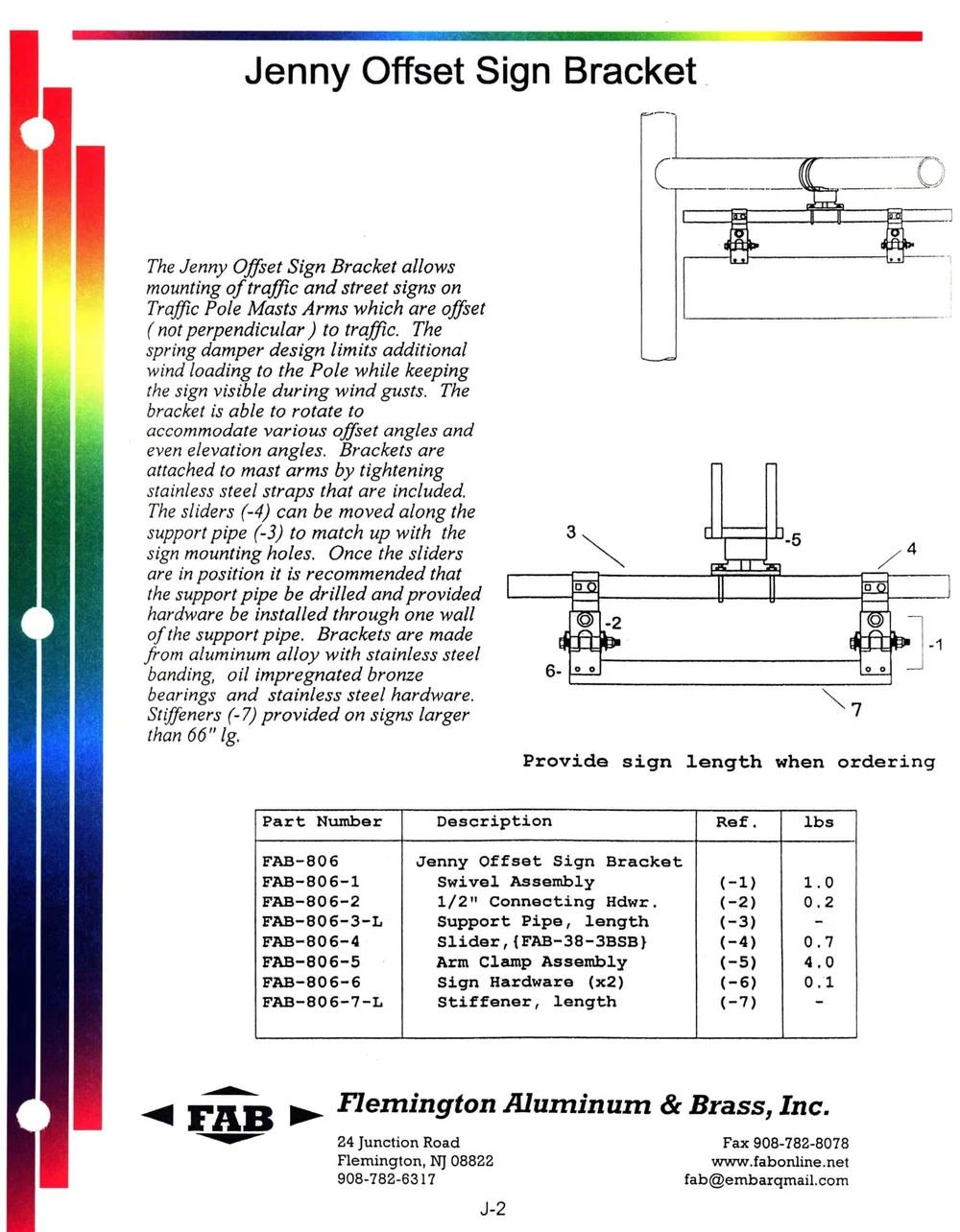 Jenny Offset Sign Bracket — Flemington Aluminum & Brass
