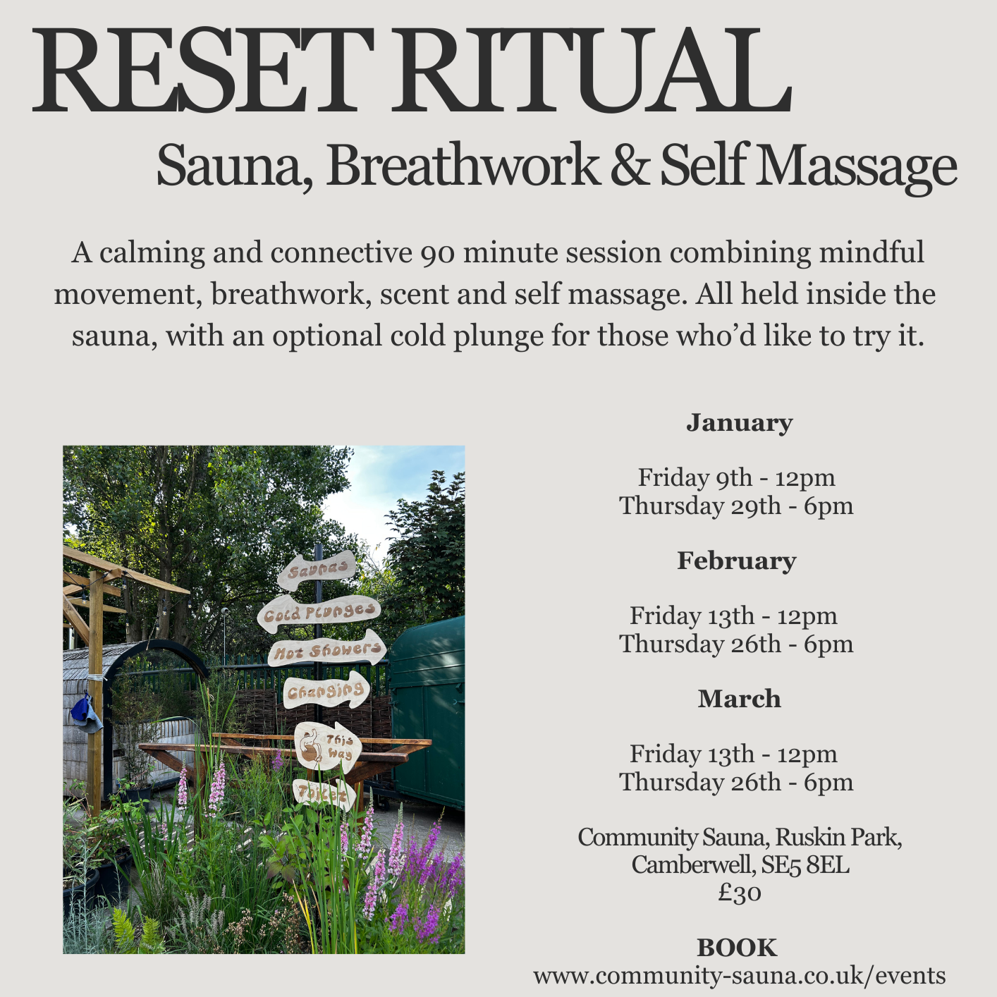 RESET RITUAL - SAUNA, BREATHWORK, SELF MASSAGE &amp; PLUNGE