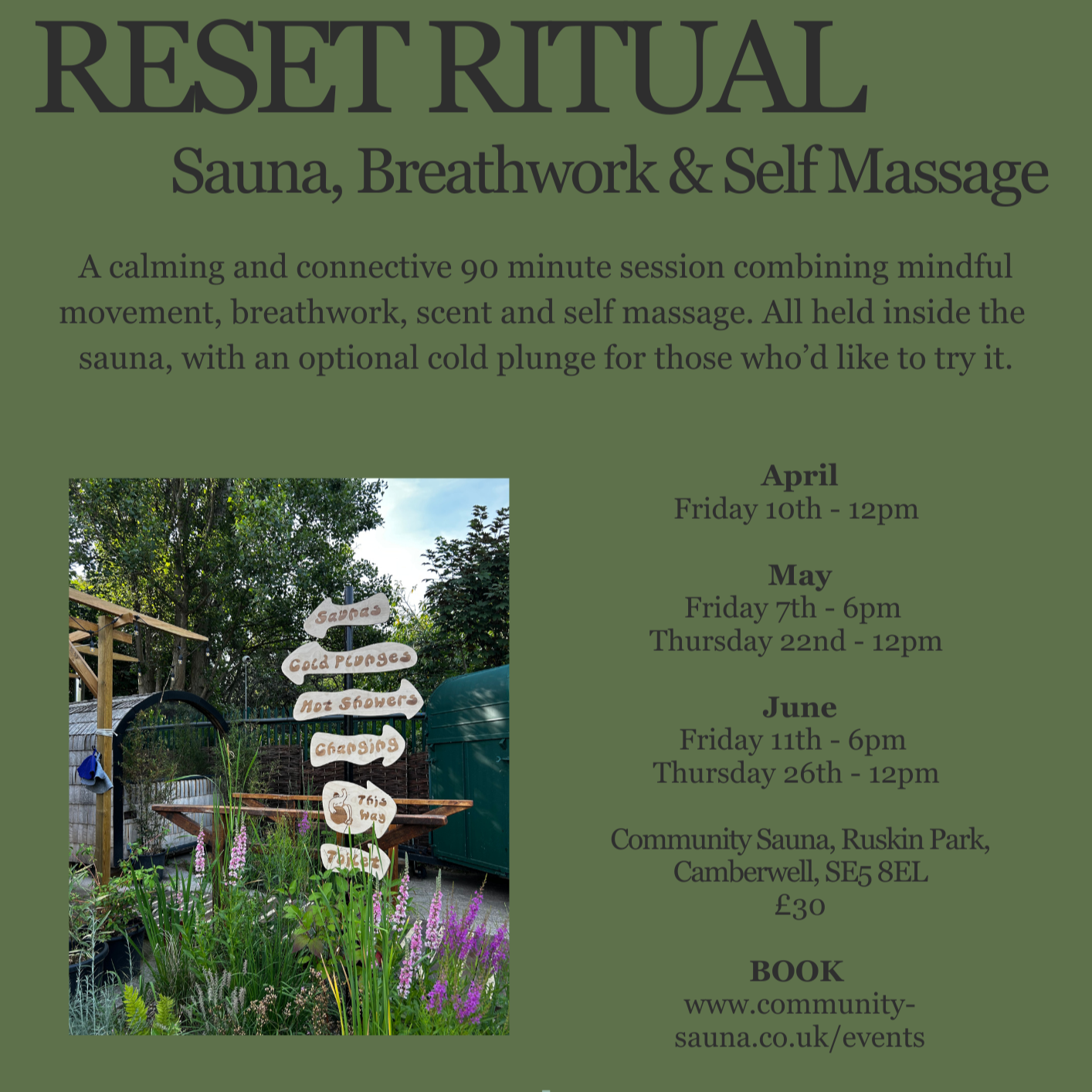 RESET RITUAL - sauna, breathwork, self massage &amp; plunge
