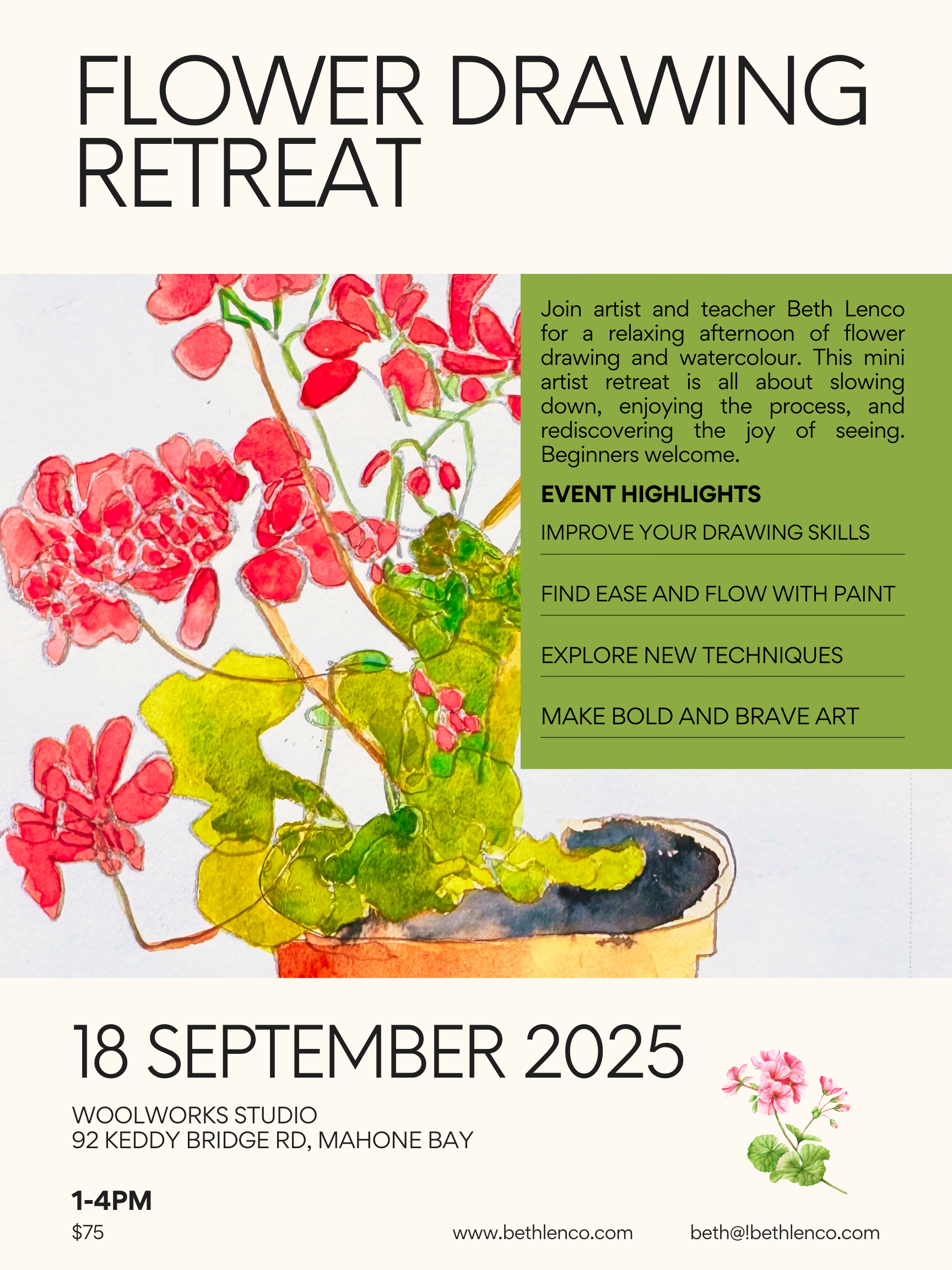 Fall Flower Drawing Retreat
