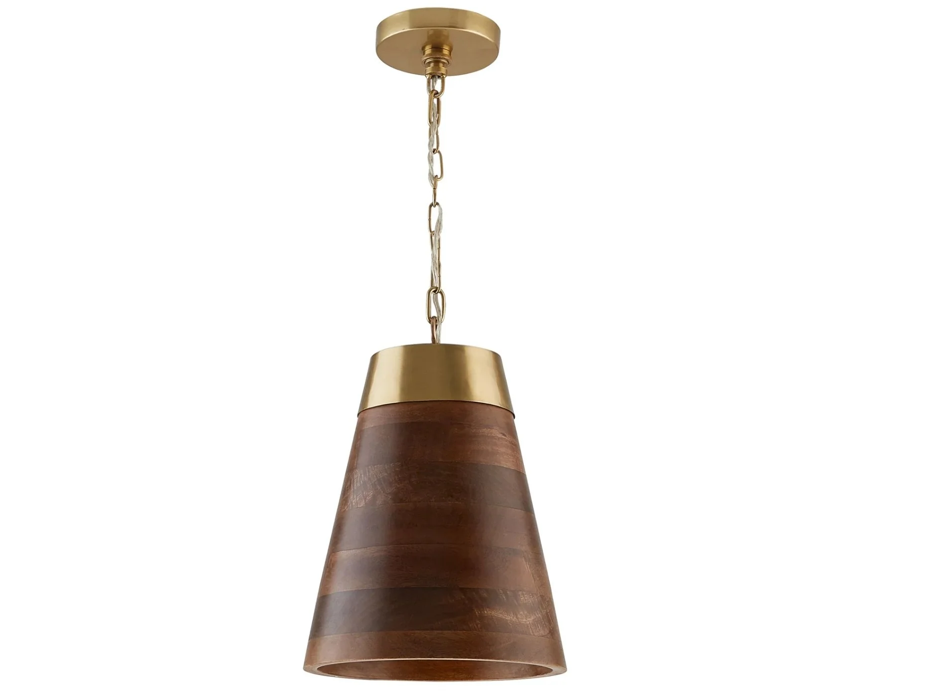 Dodson Wood &amp; Brass Pendant