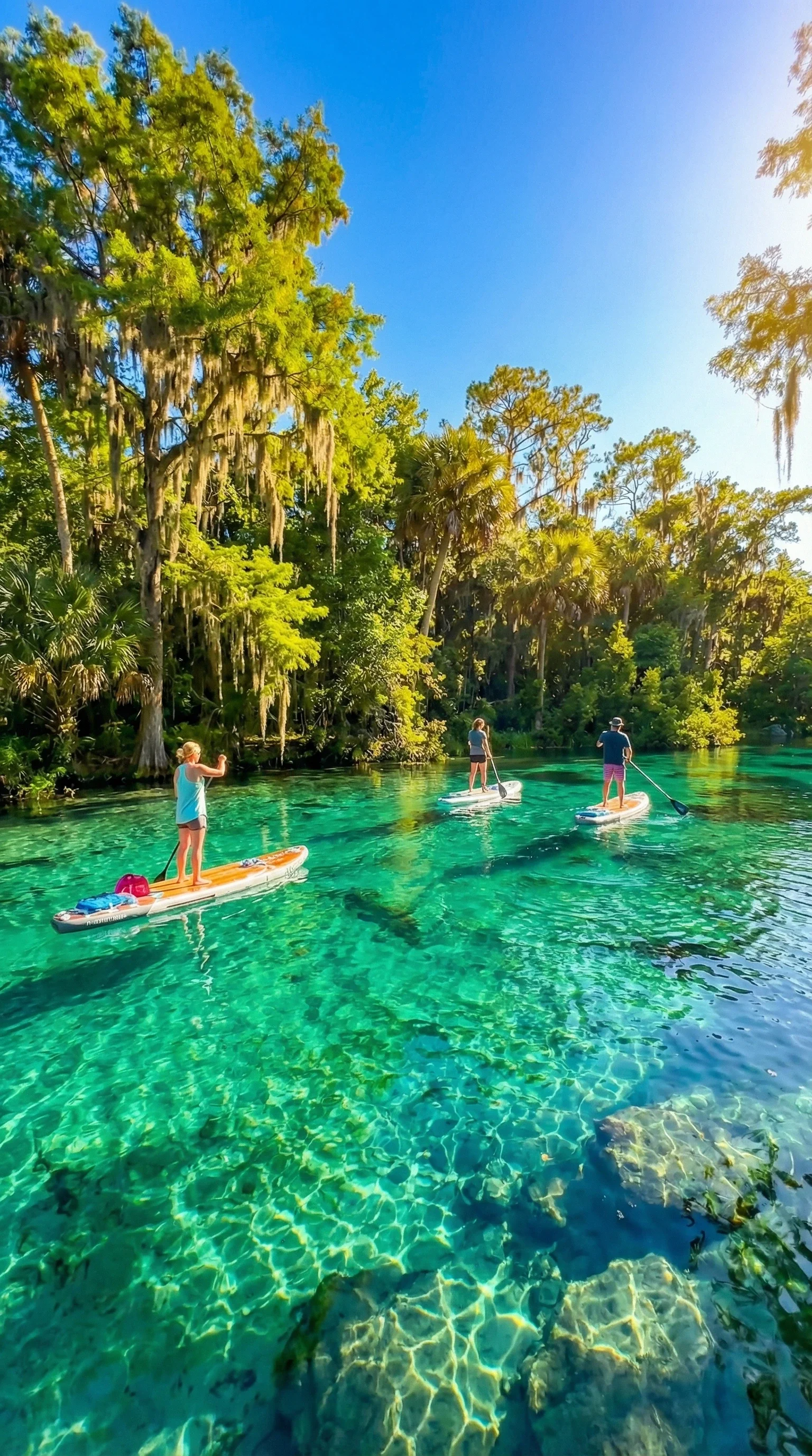 Best paddle boarding tours on Rainbow Springs with Otter Paddle Orlando. Explore the beautiful Rainbow River.