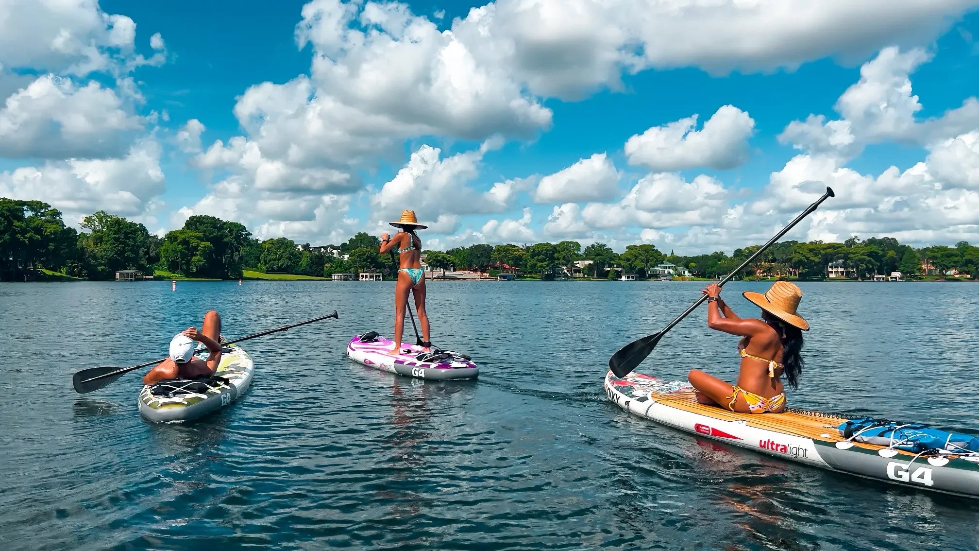 Paddle boarding on Lake Conway, a hidden spring-fed gem in Belle Isle near Orlando Florida