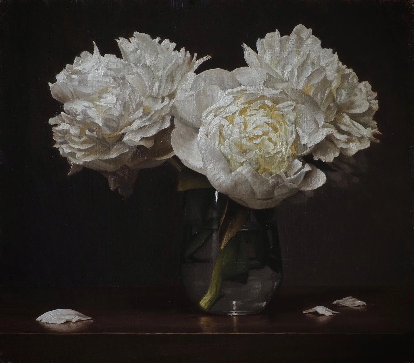 After a long absence from social media and creating art due to personal reasons, I would like to start sharing some of my paintings with you all on here again. 

I painted this floral arrangement of some peonies last year after a long hiatus from pai