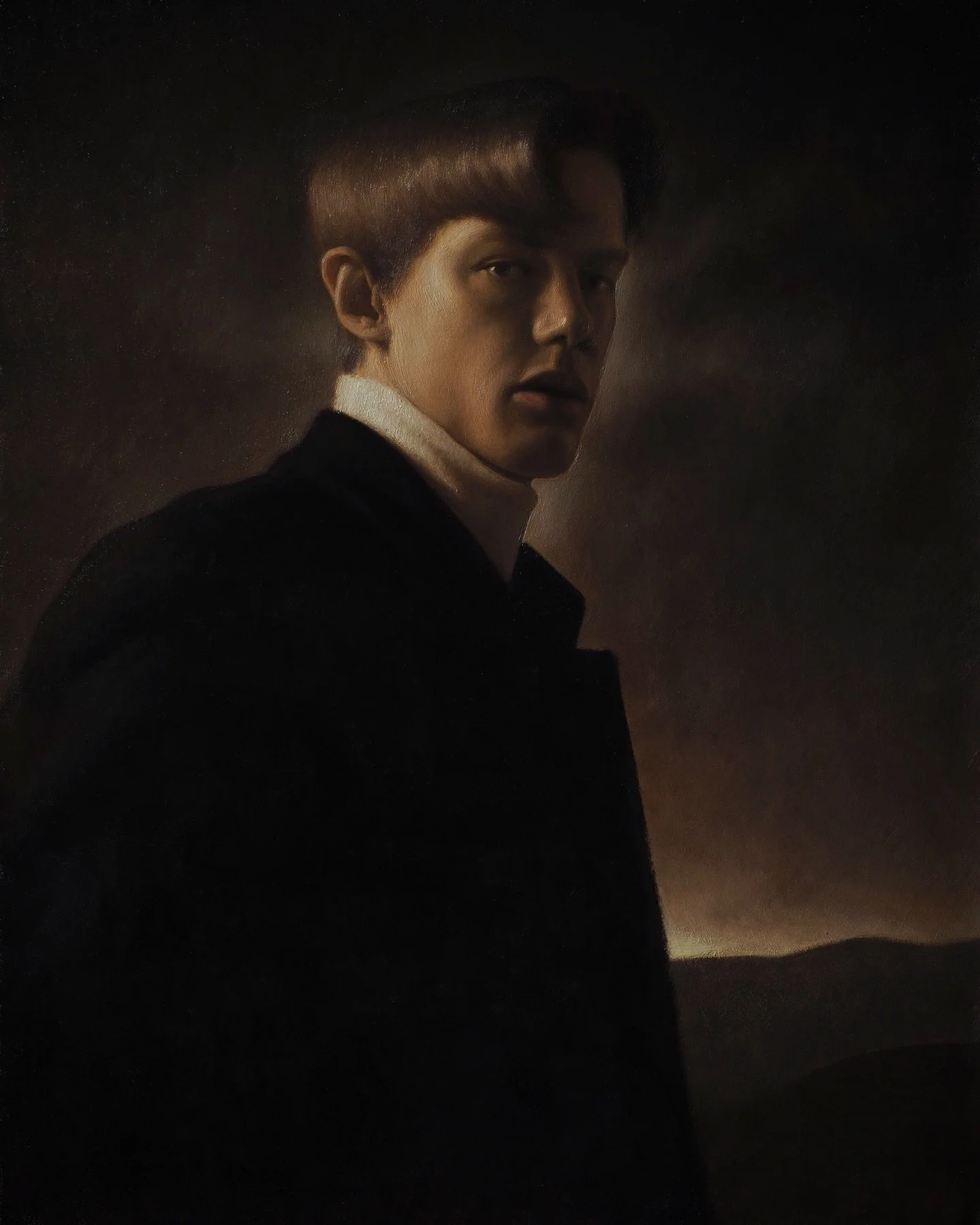 A self-portrait created during a turbulent time of change this past year. Dark clouds are brewing overhead, but there is a ribbon of light hovering just above the horizon &hellip;

This painting is available for purchase. Message me if you are intere