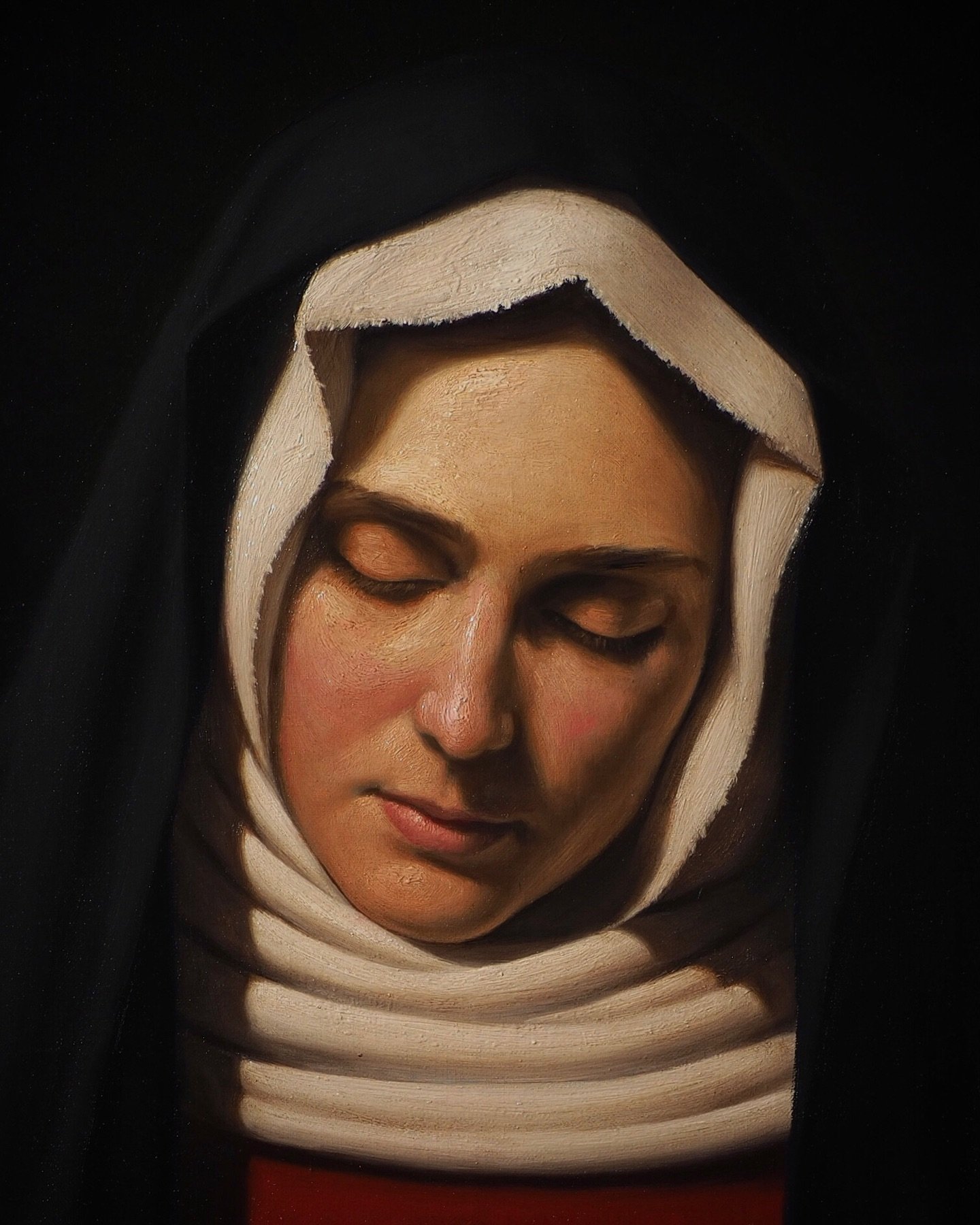 The hands of the Holy Virgin Mary folded in prayer; her gaze turned inward.

I asked a monk not long ago what word comes to mind first, if he had to describe the essence of the Holy Virgin Mary. After a moment of silence he opened his lips and said: 