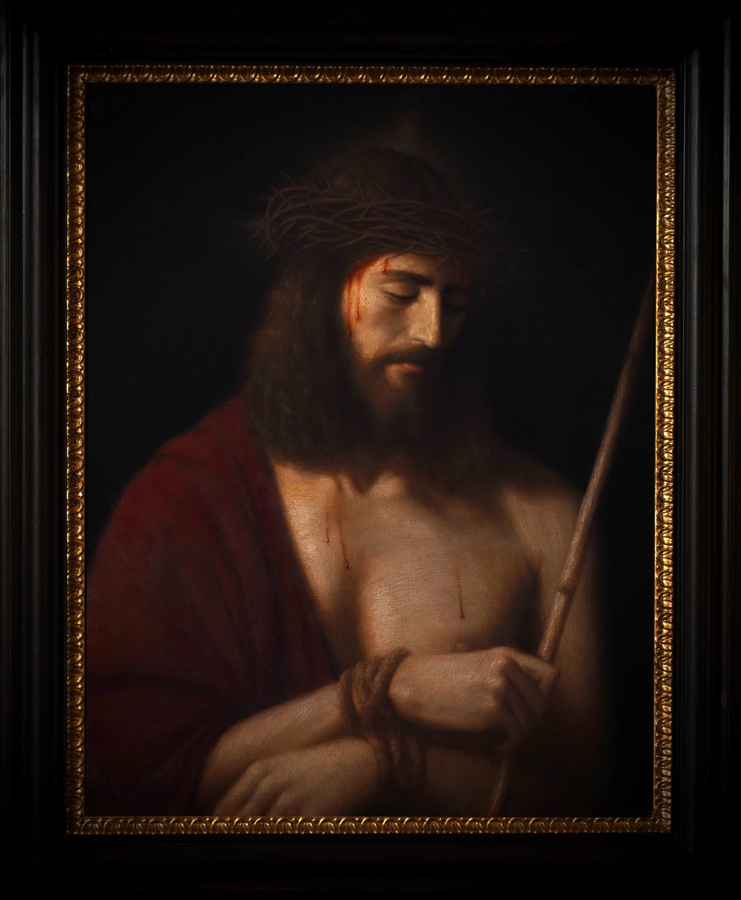 I am happy to share that my painting &rdquo;Ecce Homo&ldquo; has found a new home under the same roof as &rdquo;The Head of The Baptist&ldquo;, last posted not long ago. These two paintings, which are my first two works of religious art, will forever