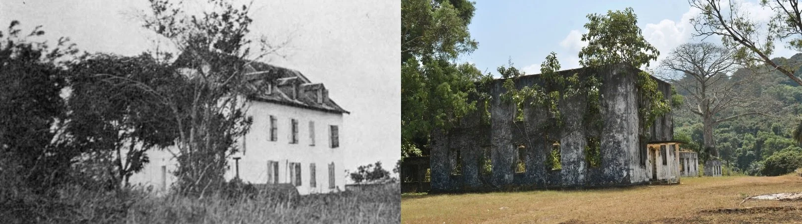 Robertsport, Liberia, ruins Langford Memorial Dormitory