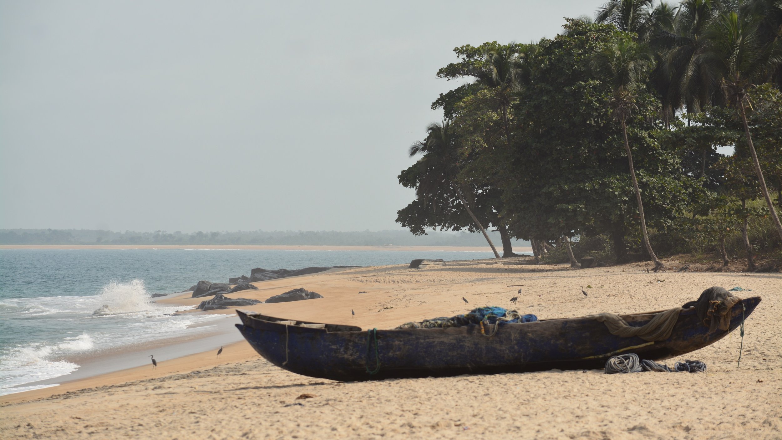 Robertsport beach, Liberia, surfing, fishing