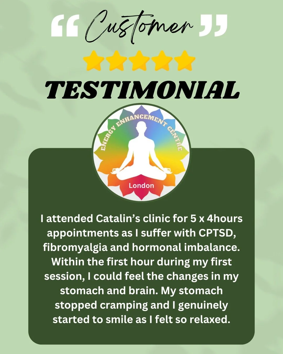 Powerful inspiring testimonial after 5 session of 4 hours spread over 5 weeks.
Better sleep, less pain, better digestion, weight loss, more confidence better speech. #eesystem #energy #enhancement #36unit #centre #london #northlondon #relax #recharge