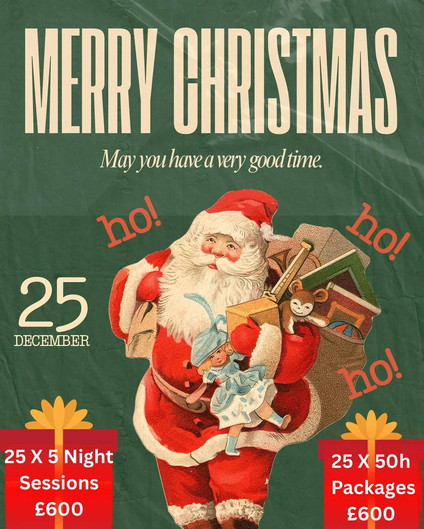 Merry Christmas from us to all of you 🎅🎄🎁☃️❄️
We have put together 2 very Special Limited Edition Bundles. 25 packages of 50h and 25 packages of 5 Night sessions to be used until the end of 2026 at just &pound;600 each.
Check out our website under