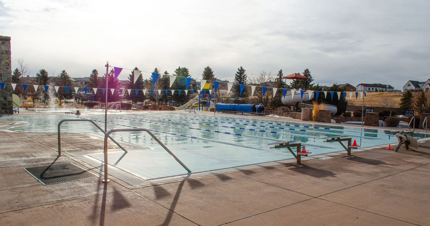 outdoor heated lap pool