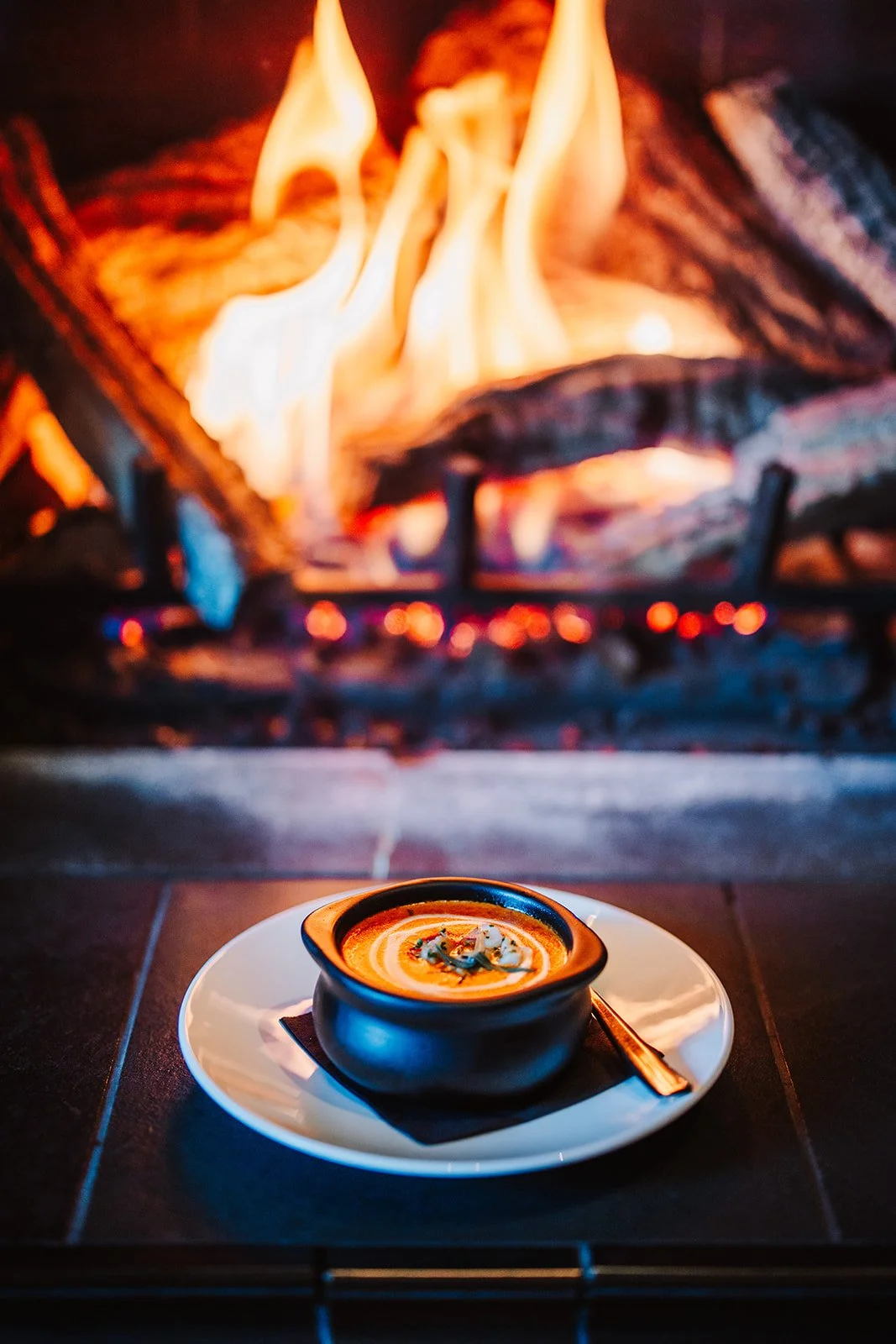 cozy lobster bisque at the tack room