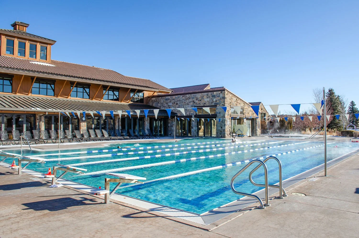 heated outdoor lap pool