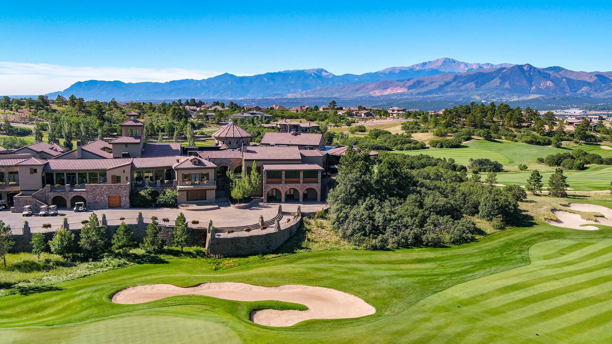 aerial image of clubhouse and main club course