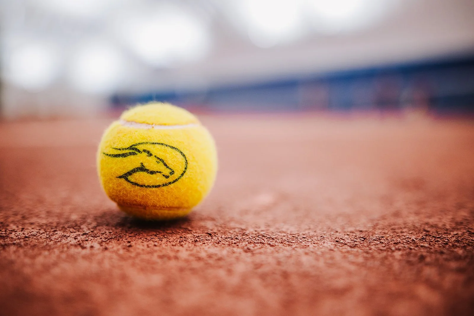 indoor red clay tennis courts at the club