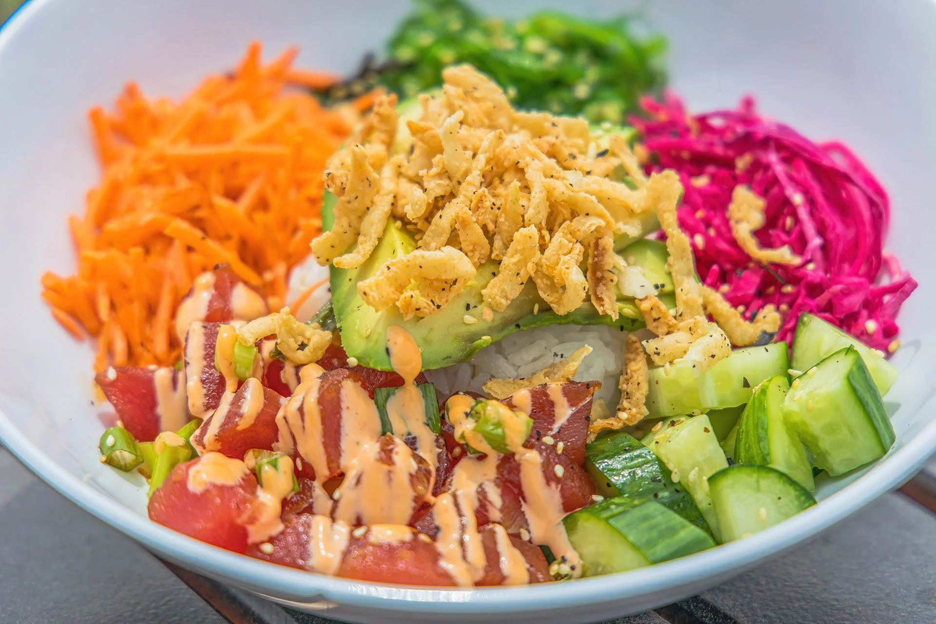 poke bowl at the athletic grill