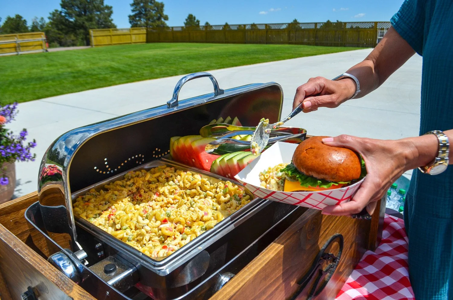 burger and salad station