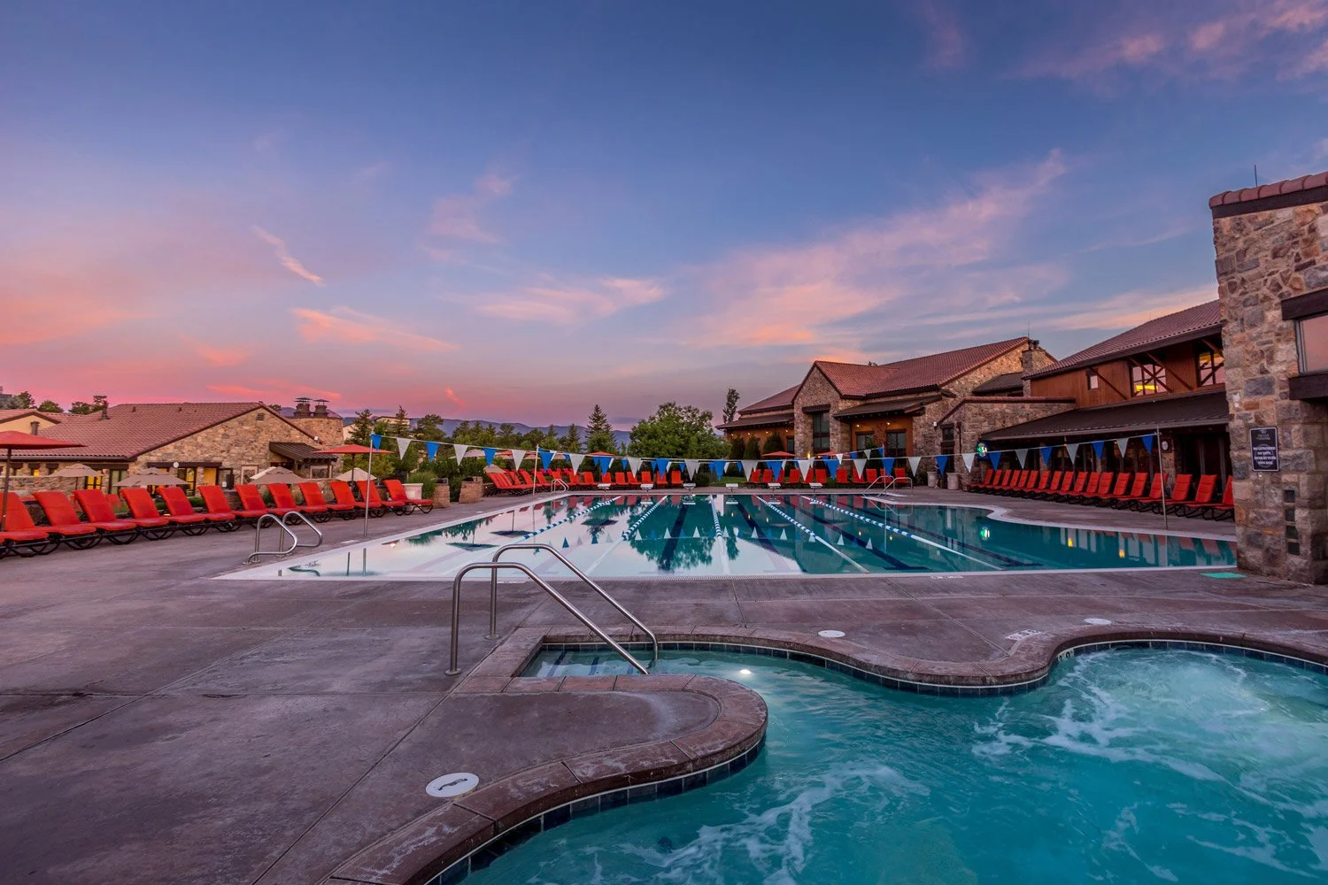 heated lap pool and hot tub