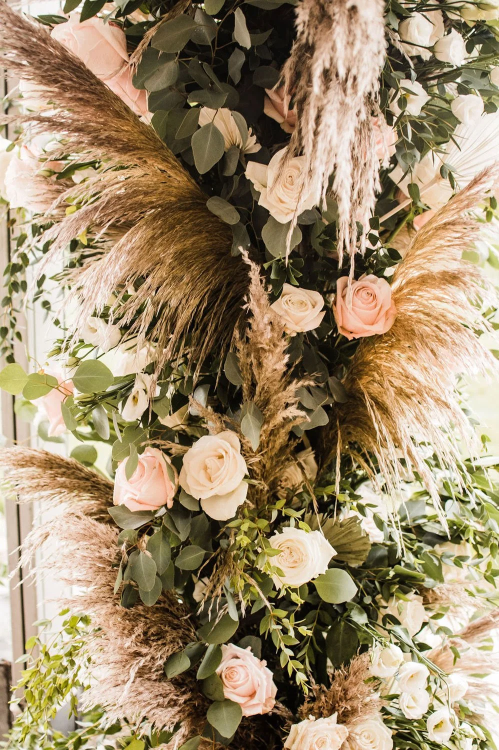 floral details at wedding ceremony colorado