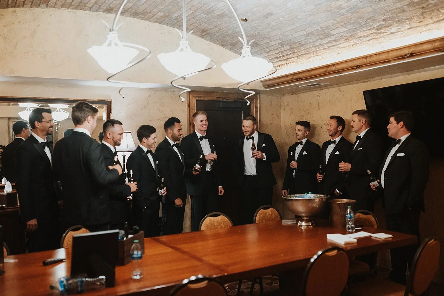 groomsmen getting ready for wedding