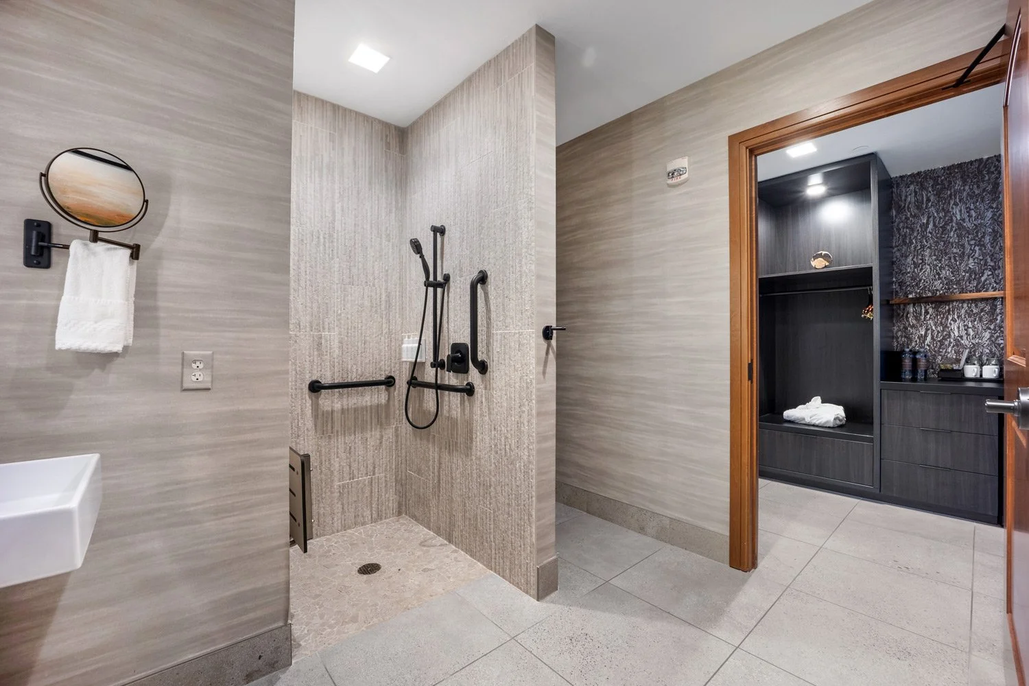ADA shower accommodations in the double queen room