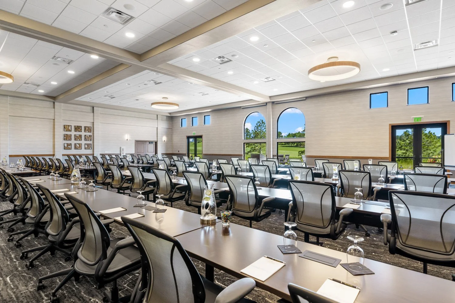 group conference and meeting room in the barolo with beautiful natural lighting and a view of the golf course