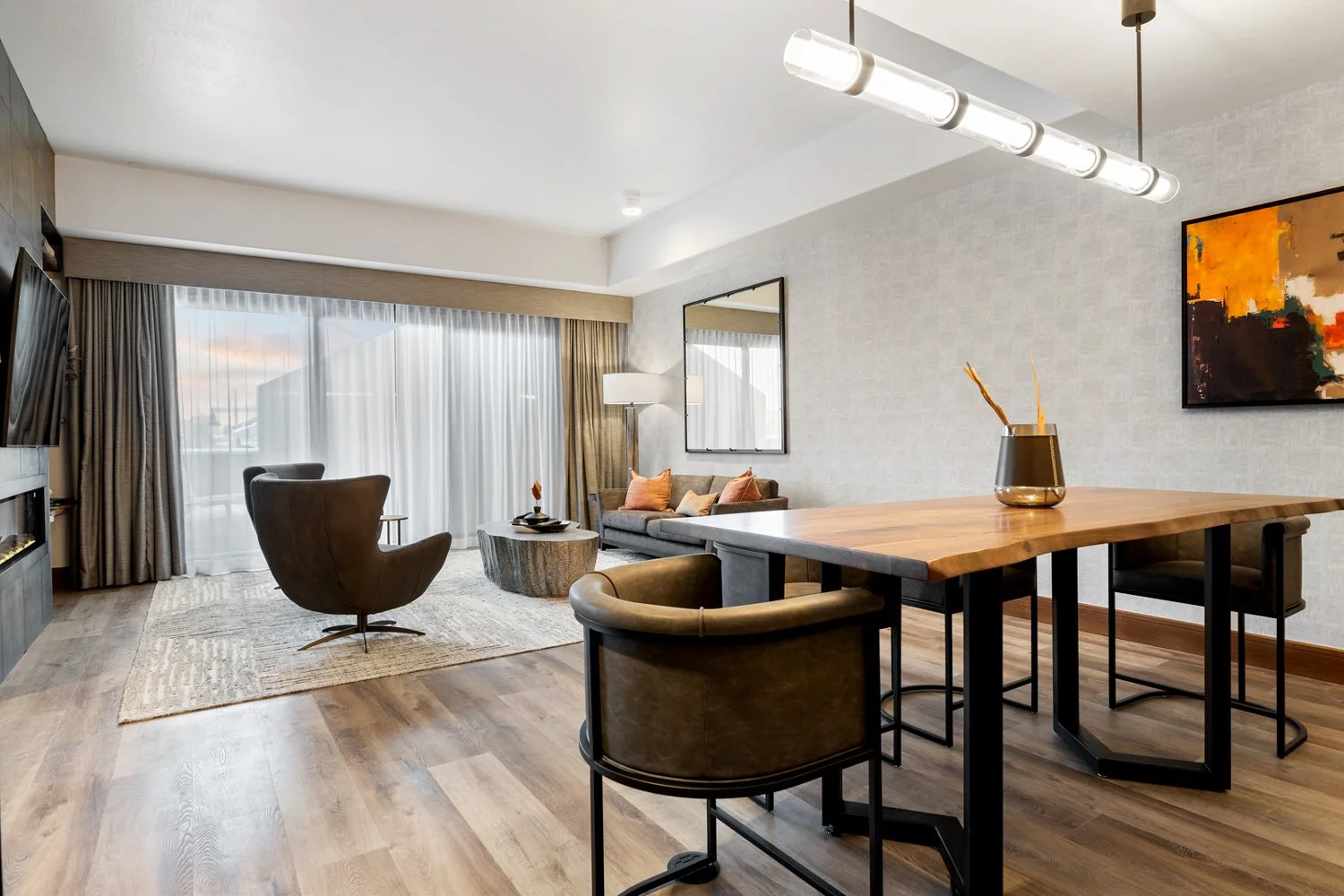 In room dining presidential suite living room and grand table