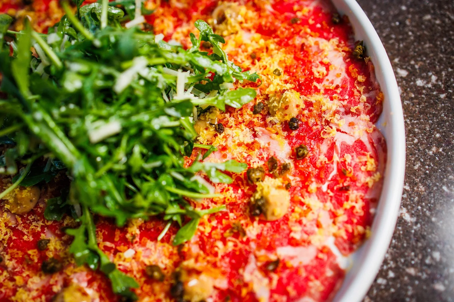 beef carpaccio at the steakhouse