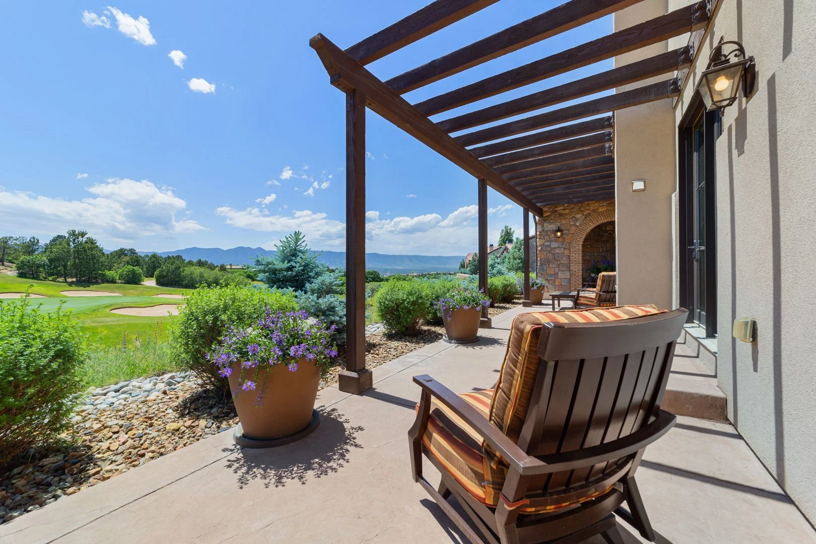 villa patio with views of the rocky mountains