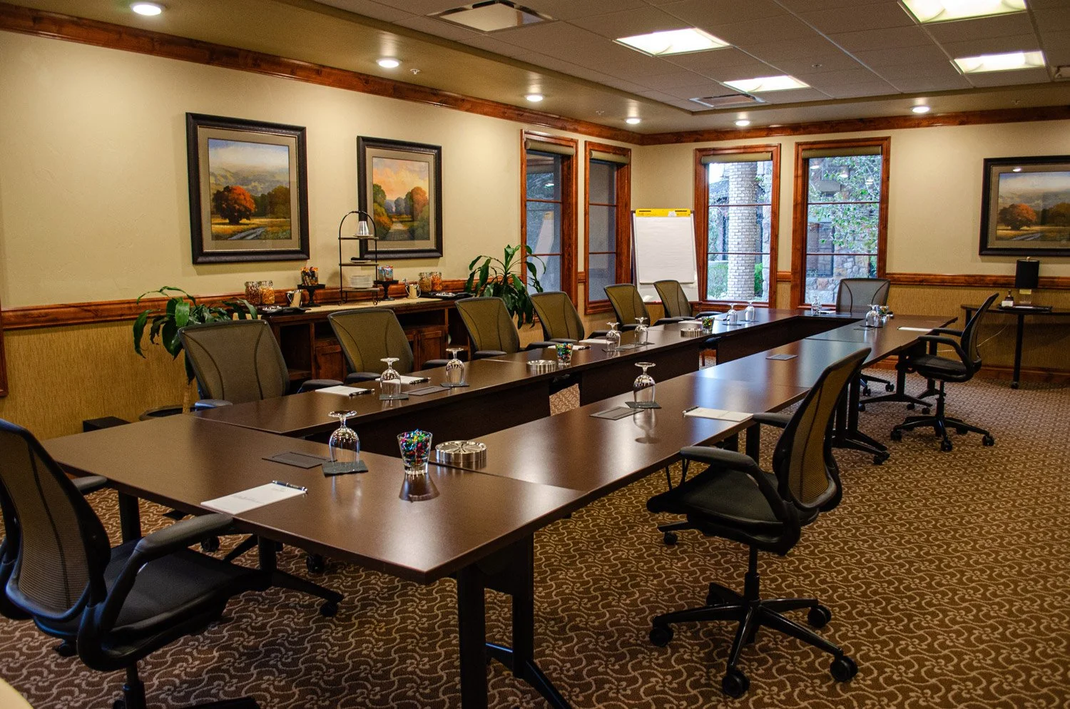 executive board room with natural lighting