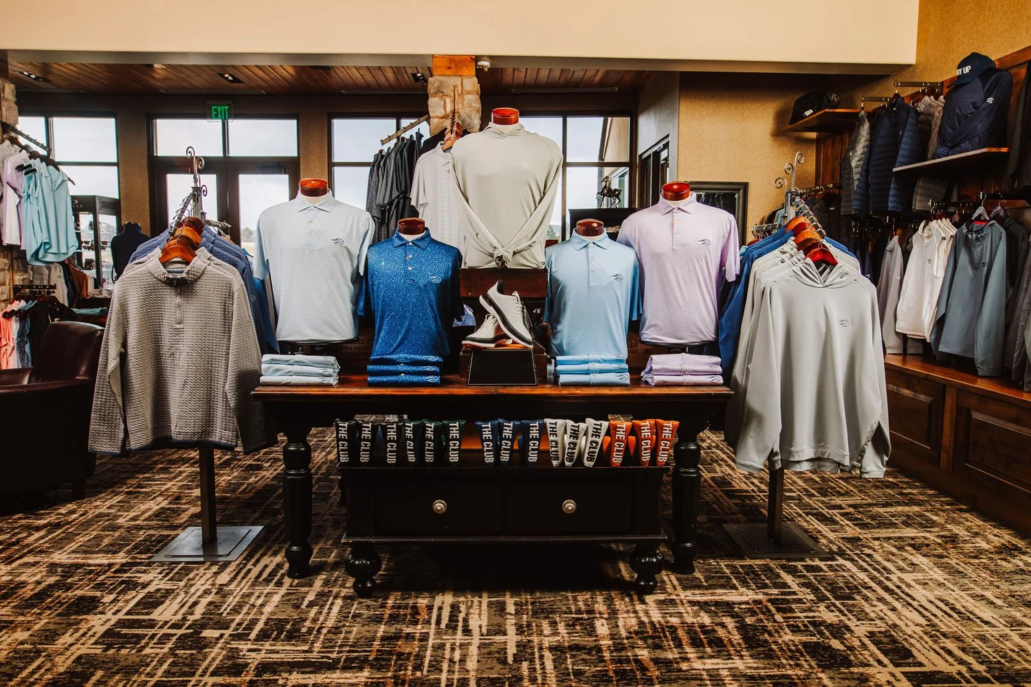 men's apparel at the golf shop