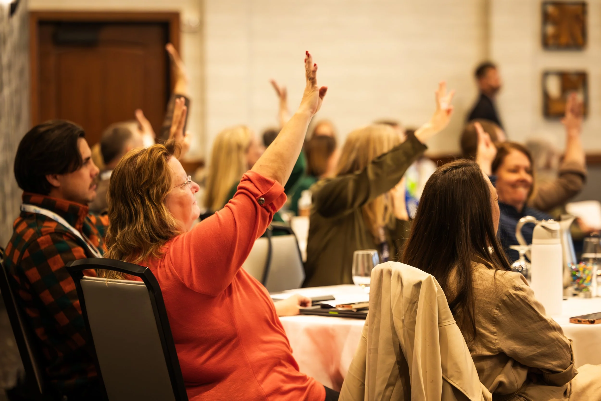 large meeting in the ballroom